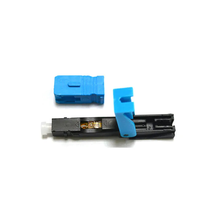 Green Fiber Optic Fast Connector 52mm Fiber Optic SC Connector For 2 x 3mm Drop Cables