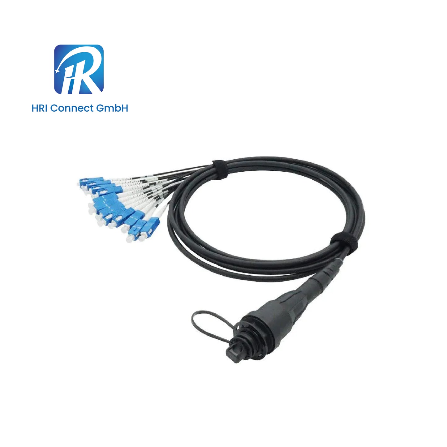 IP 68 Waterproof ODVA MPO-SC FTTA Patch Cord 12 Fibers Breakout Cable